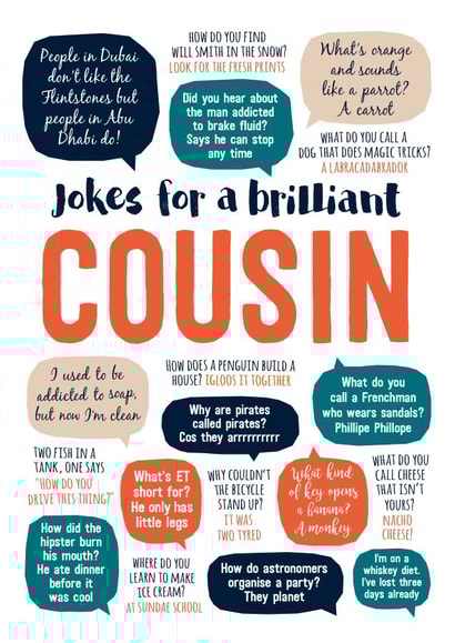 Funny Birthday Card - Cousin - Brilliant Jokes created by Paper Plane
