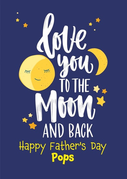 Love you to the moon and back Happy Father's Day Great Pops created by Geordies Love Gin
