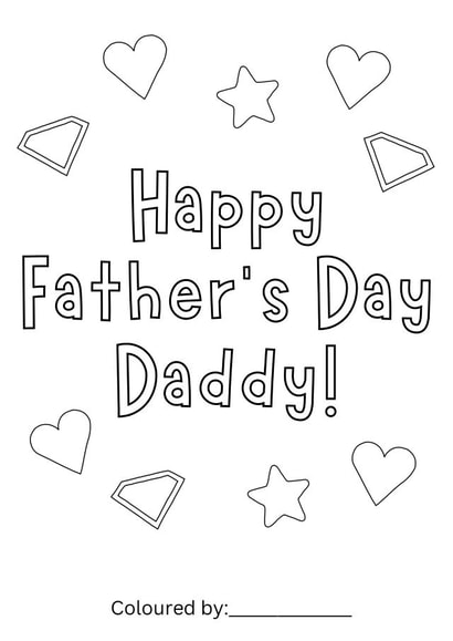 Cute Birthday Card - Colouring In - Daddy created by Amy (Hedgecards)