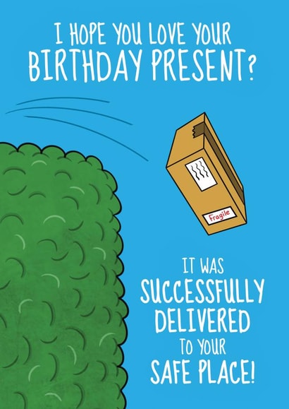 Funny Birthday Card - Lost Parcel Joke created by @Cupsie's Creations