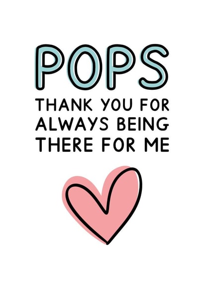 Heartfelt Father's Day Card - Pops - Being There For Me created by Jeff and the Squirrel