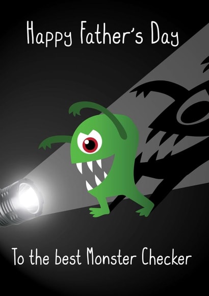 Cute Father's Day Card - Best Monster Checker created by All The Best