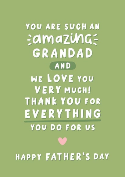 Heartfelt Father's Day Card - Amazing Grandad - Thank You created by Fliss Muir