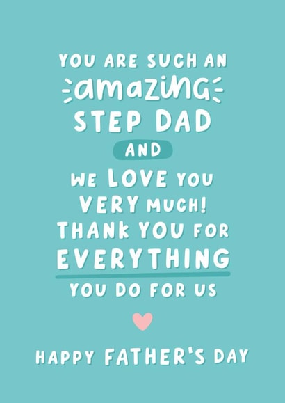Heartfelt Father's Day Card - Amazing Step Dad - Thank You created by Fliss Muir