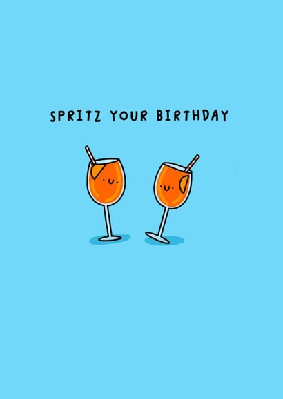 Cute Birthday Card - Aperol Spritz created by PoliteStrawberry