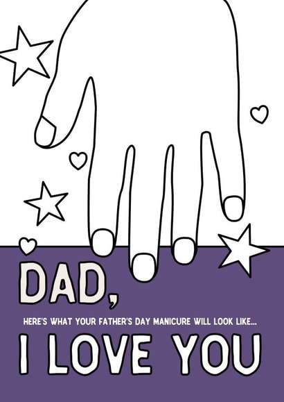 Cute Father's Day Card - Colour Me In - I love you created by The Paper Scientist