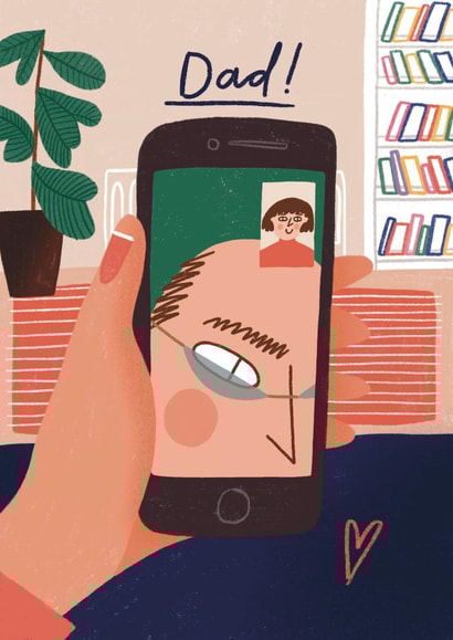 Funny Dad FaceTime Card created by skeletondraw