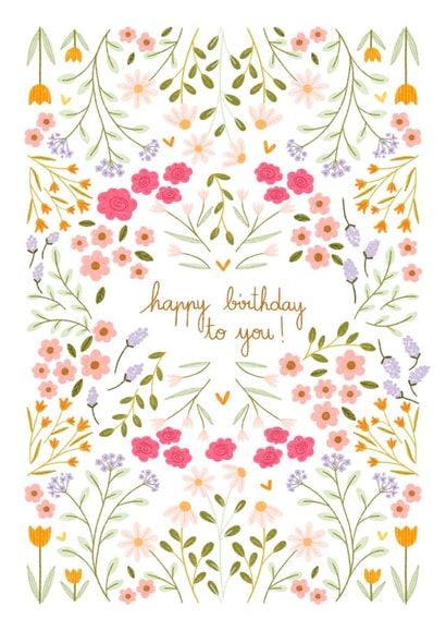 Pretty Birthday Card - Botanical Wildflowers created by Another Please