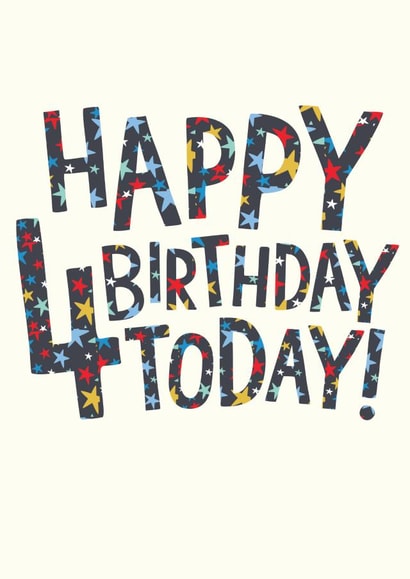 Pretty Birthday Card - 4th Today! created by The Boy and the Bear