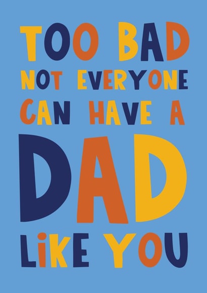 Cute Father's Day Card - Dad - Typography - A Dad Like You created by Lucy Maggie Designs