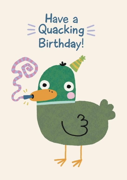 Cute Birthday Card - Have a Quacking Birthday - Duck created by Betheny Waygood