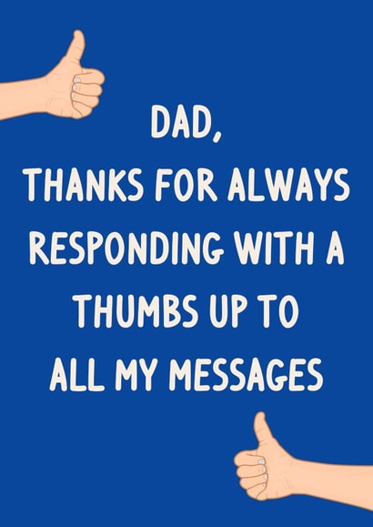 Funny Father's Day Card - Thumbs Up - Dad Typical Reaction created by The Broad Lane Print