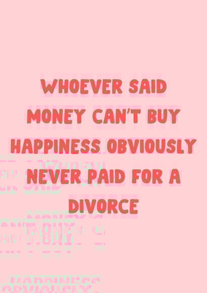 Funny Divorce Card - Congratulations On Your Divorce - Single created by The Broad Lane Print