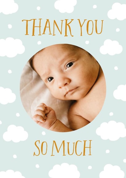 Cute Thank You Photo Card - Baby Boy created by The Pattern Press