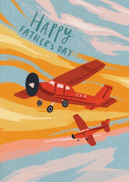 Contemporary Fathers Day Card Aeroplanes created by Laura Darrington Design Ltd.
