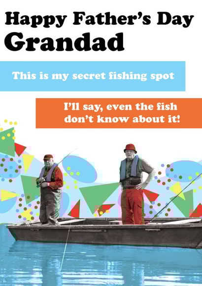Funny Father's Day Card - Grandad - Secret Fishing Spot created by Quitting Hollywood