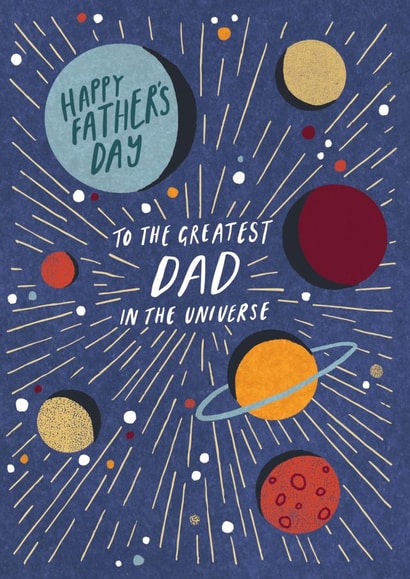 Contemporary/Modern Fathers Day Card - Space/Universe created by Laura Darrington Design Ltd.