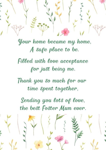 Heartfelt thank you card for a special Foster Mum created by Becky Grainger