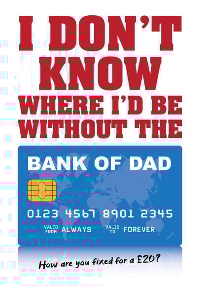 Bank Of Dad Father's Day Card created by Liverpool Card Studio