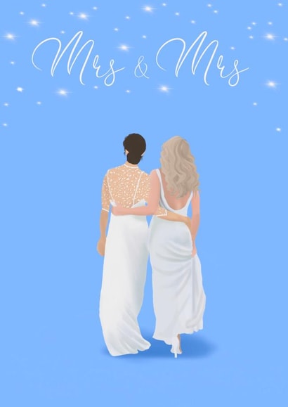 Mrs and Mrs Wedding Card created by Yamaste Art