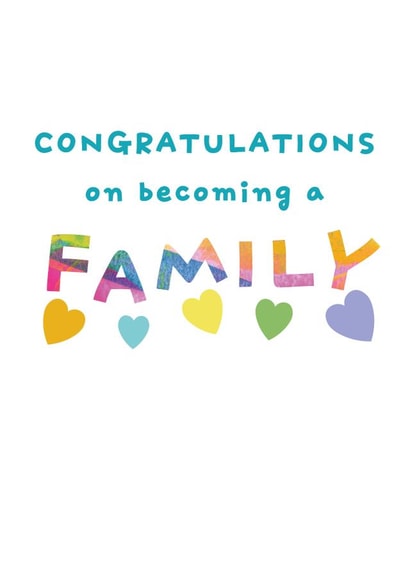 Fun Adoption or New Baby Card - Congratulations - Becoming a Family created by size3art