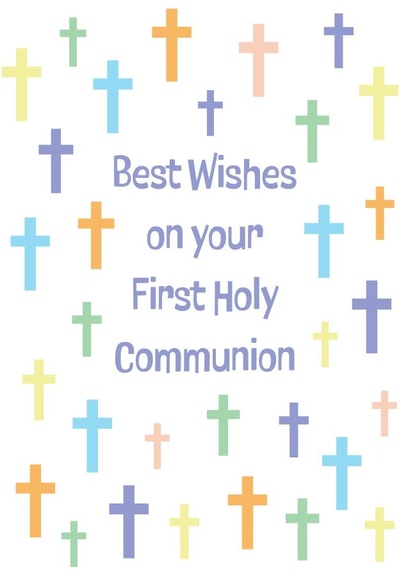 Classic Communion Card - Colourful Crosses - First Holy Communion created by size3art