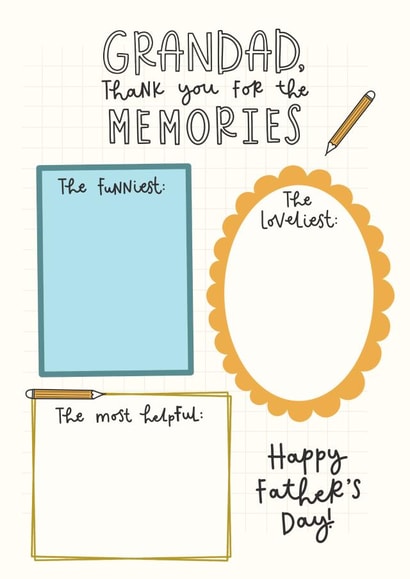 Heartfelt Father's Day Card - For Grandad - Thanks for the Memories - Fill in the Blanks created by Abbie Imagine