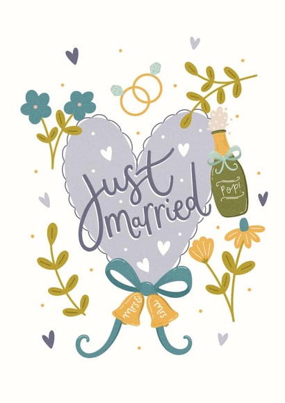 Pretty Congratulations Wedding Card - Mrs and Mrs - Just Married Card created by Abbie Imagine