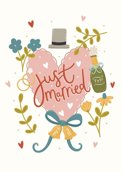 Pretty Congratulations Wedding Card - Mr and Mrs - Just Married created by Abbie Imagine