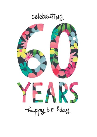 Pretty Birthday Card - Floral 60th created by The Boy and the Bear