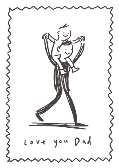 Father's Day Card - On My Shoulders Nostalgic Card - Love you Dad created by Sarah Ray
