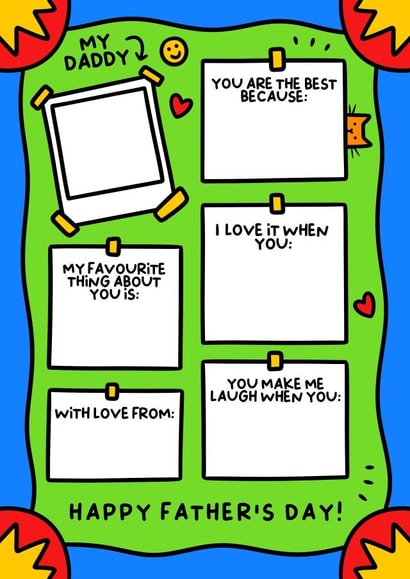 Heartfelt Fathers Day Card - From The Kids - All About My Daddy created by Wafflemamaart