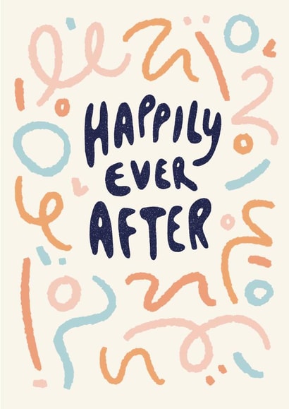 Fun Modern Wedding Card - Happily Ever After created by Nicola Scott