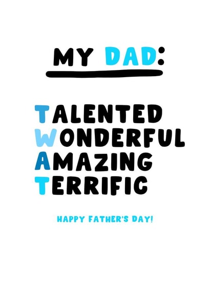 Cheeky Father's Day Card - For Dad - Twat created by Pink Peach Cards
