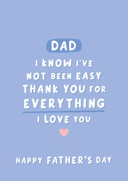 Heartfelt Father's Day Card - Difficult Child created by Fliss Muir