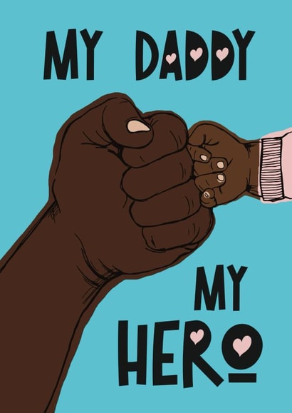 Cute Father’s Day Card - My Daddy My Hero - Fist Bump created by Giddy Kipper
