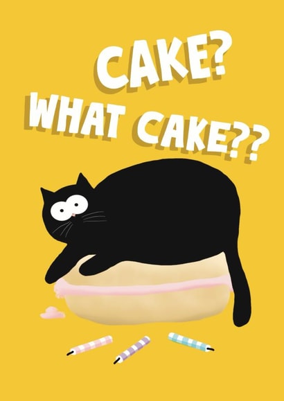 Cute funny cat card - cat birthday card created by Giddy Kipper