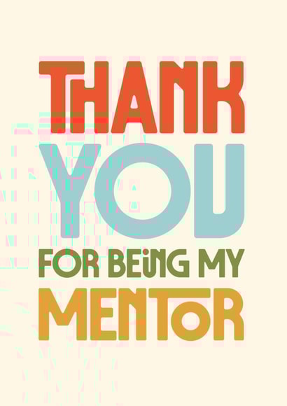 Thank you card - Mentor - Bold Typography created by Rebecca Prinn