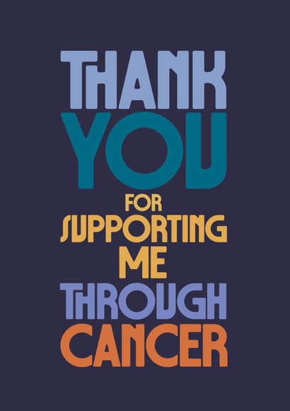 Unisex thank you card - Support Through Cancer - Bold Typography created by Rebecca Prinn