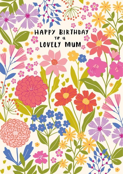 Pretty Floral Botanical Birthday Card - For Mum created by Nina Raby - Jones