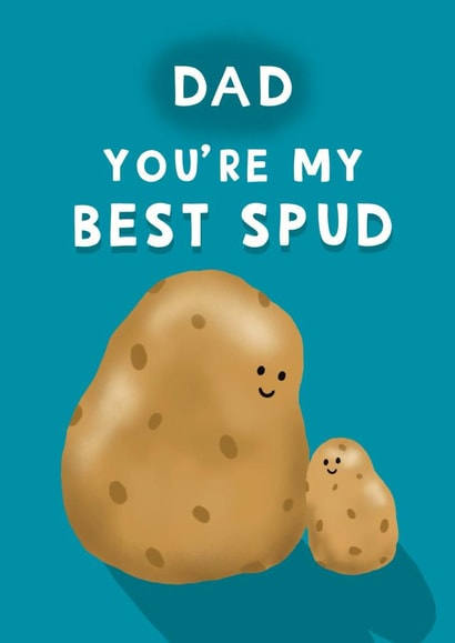 Cute Father’s Day Card - For Dad - Best Spud created by Giddy Kipper