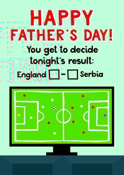 Fun Father's Day Card - England Euros - Who Wins created by Paper Plane