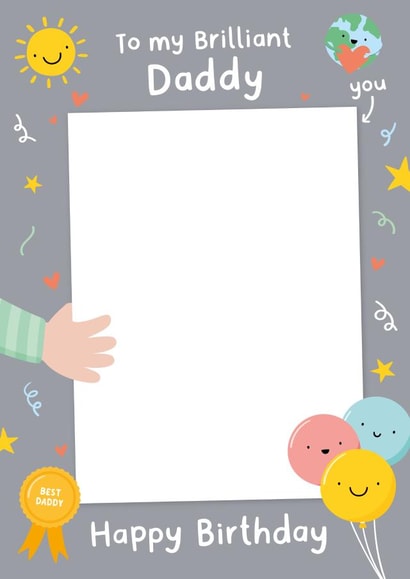 Heartfelt Birthday Card - Drawing of Daddy - From The Kids created by Macie Dot Doodles