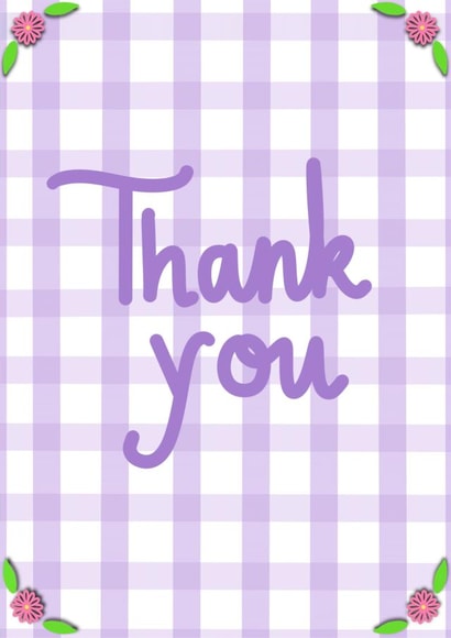 Cute Thank you card created by CurlyLocksCanvasesUK