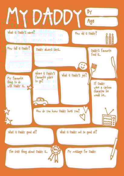 Cute Father's Day Card - My Daddy - Fill In The Blanks - Sentimental Keepsake created by Bow & Bell