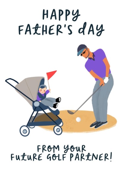 Funny Father’s Day Card - Future Golf Partner created by patternmuse