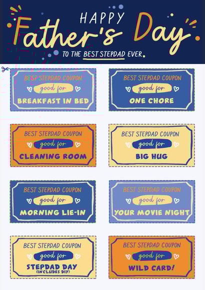 Heartfelt Father's Day Card - For Step Dad - Coupon Card created by Foggish