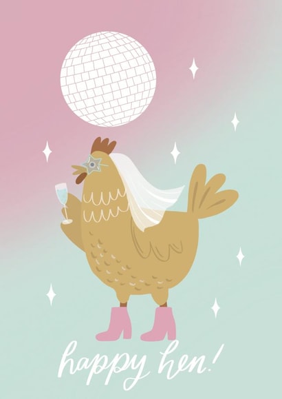 Funny Hen Party Card - For Bride to Be - Happy Hen! created by Ellice Owens Designs