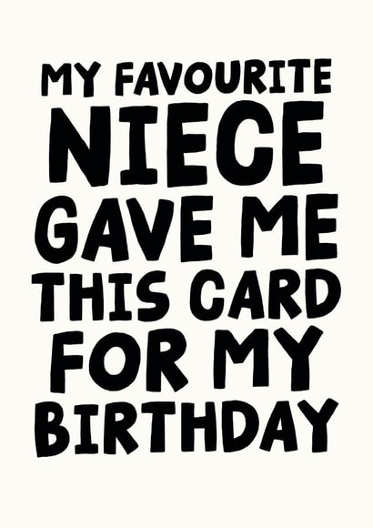 Fun Birthday Card - For Aunt or Uncle - From Favourite Niece created by Studio Doodles