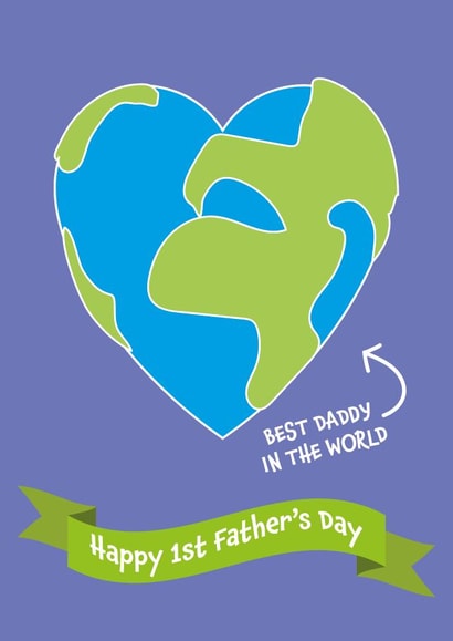 Father's Day Card - 1st Father's Day - Heart Globe created by size3art